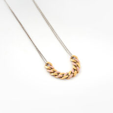 گردنبند مینیمال کارتیه دو رنگ