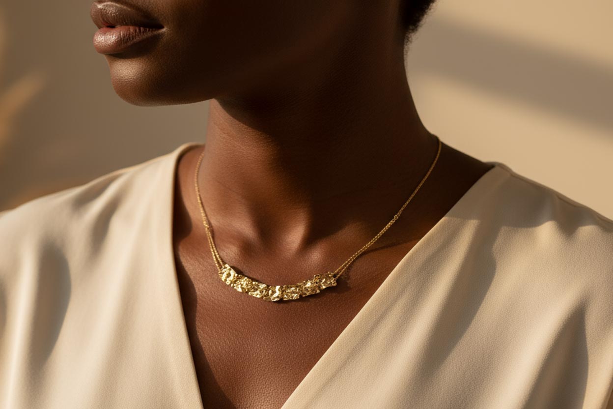 گردنبند چکشی مربع